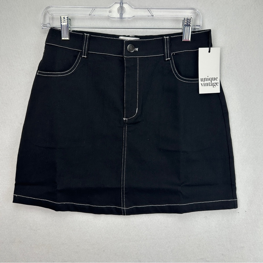 NWT Unique Vintage Black Mini Skirt size Medium (6-8)
